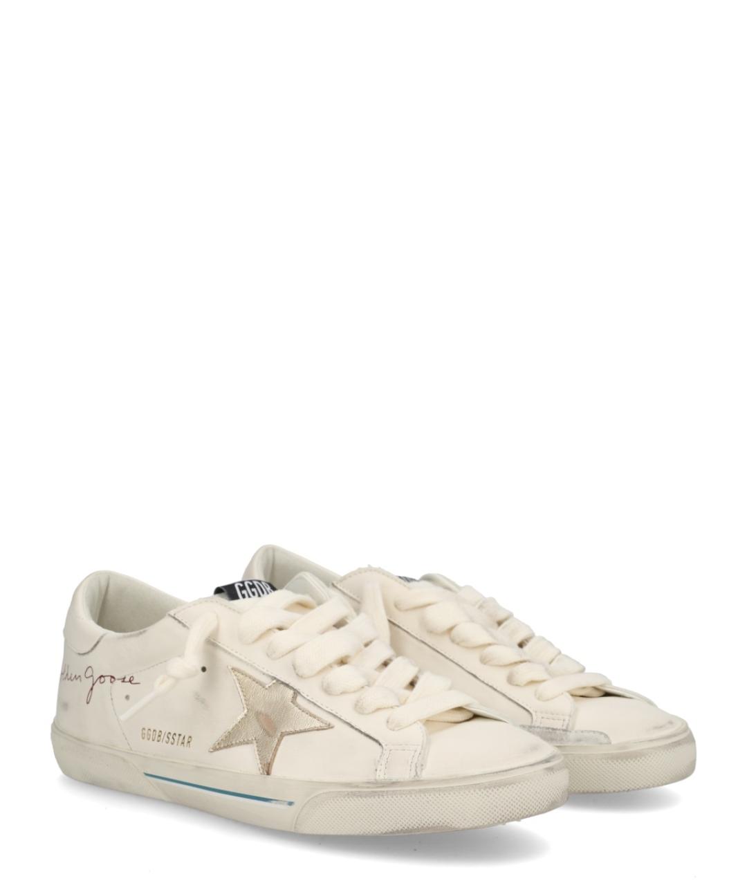GOLDEN GOOSE DELUXE BRAND Белые кожаные низкие кроссовки / кеды, фото 2