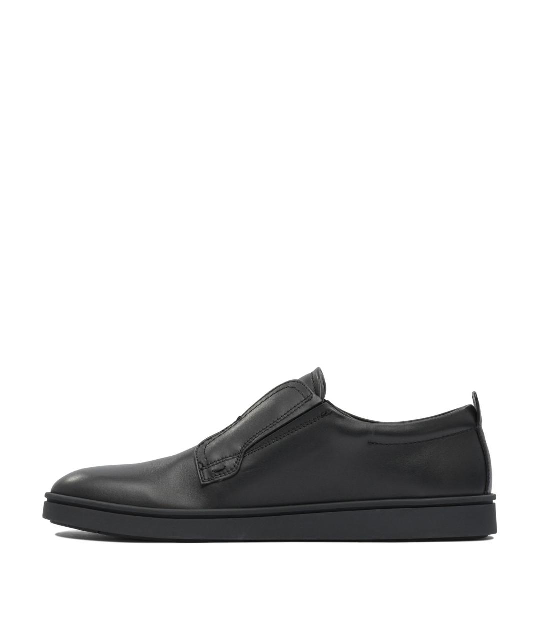FERRAGAMO Черные кожаные низкие ботинки, фото 3