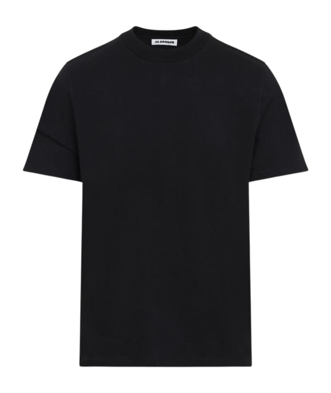 JIL SANDER Черная хлопковая футболка, фото 1