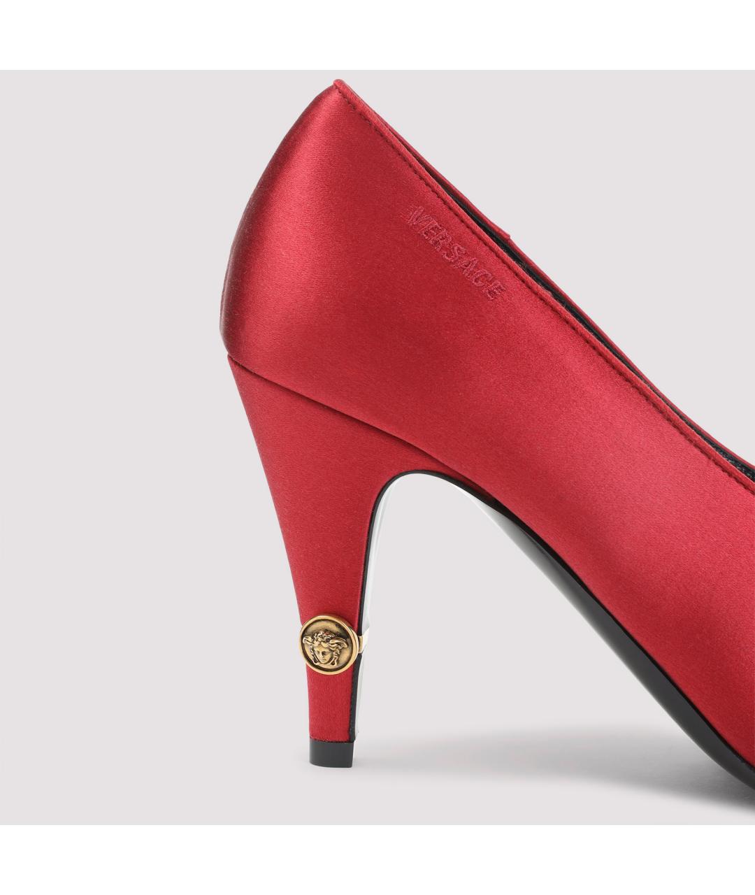 VERSACE Красные текстильные туфли, фото 5