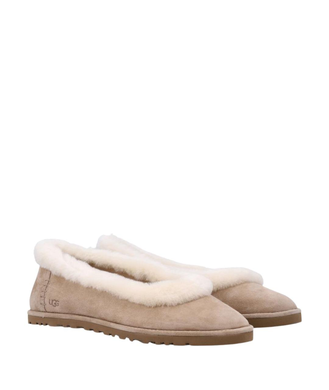 UGG AUSTRALIA Бежевые замшевые балетки, фото 2