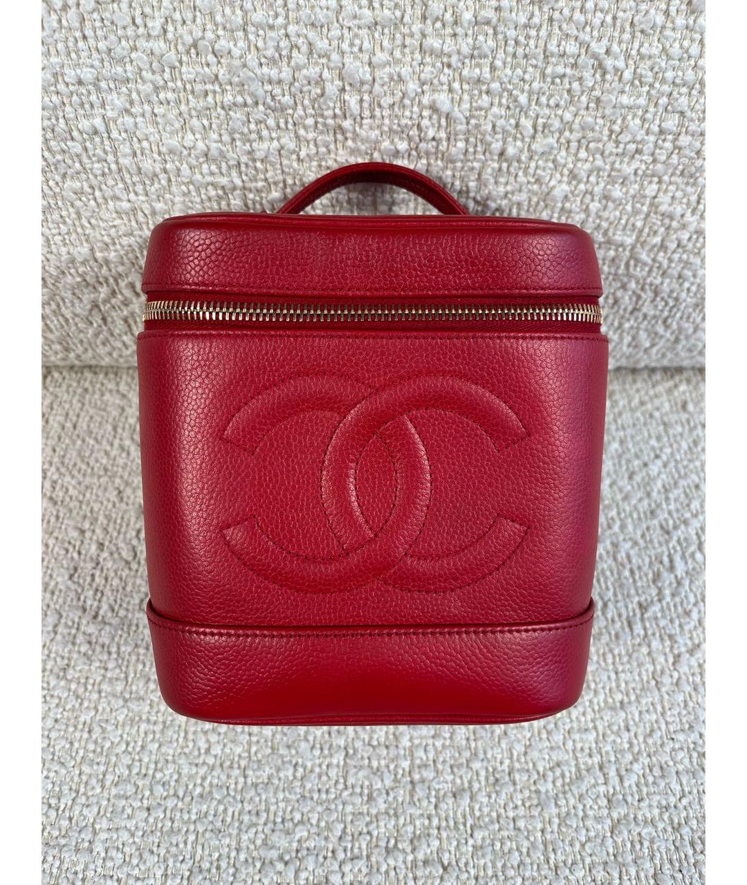 CHANEL Красная кожаная сумка с короткими ручками, фото 9