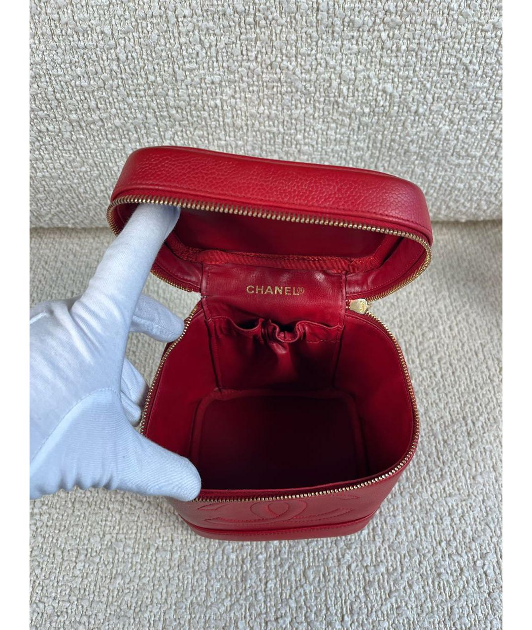 CHANEL Красная кожаная сумка с короткими ручками, фото 4