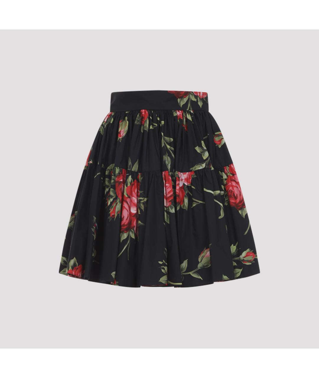 DOLCE&GABBANA Черная хлопковая юбка мини, фото 2