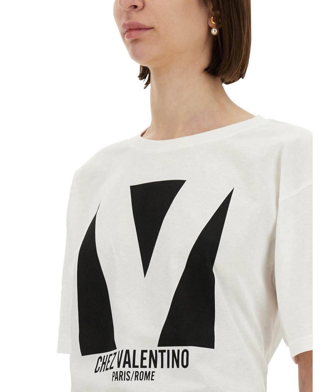VALENTINO Белая хлопковая футболка, фото 4