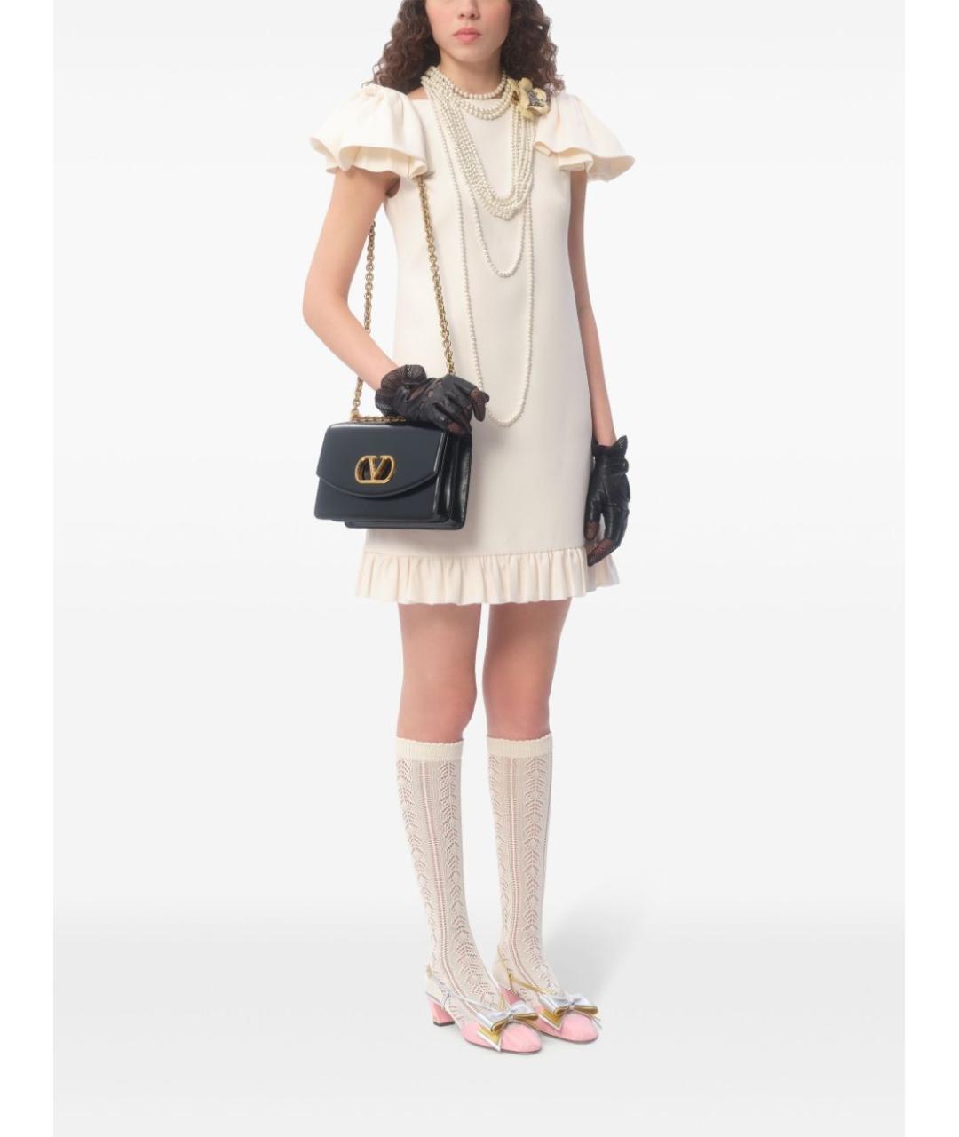 VALENTINO Белое шерстяное повседневное платье, фото 6