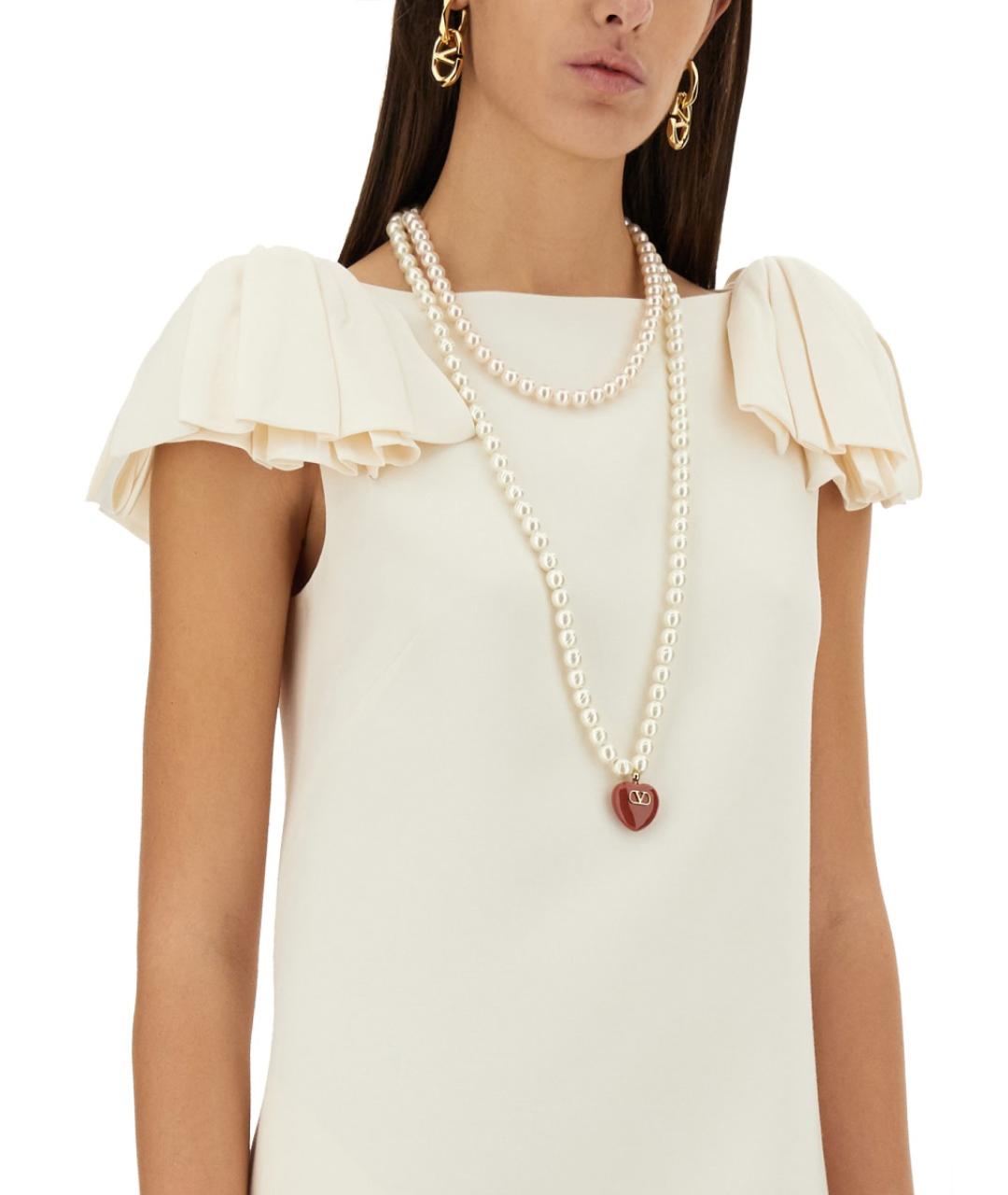 VALENTINO Белое шерстяное повседневное платье, фото 5