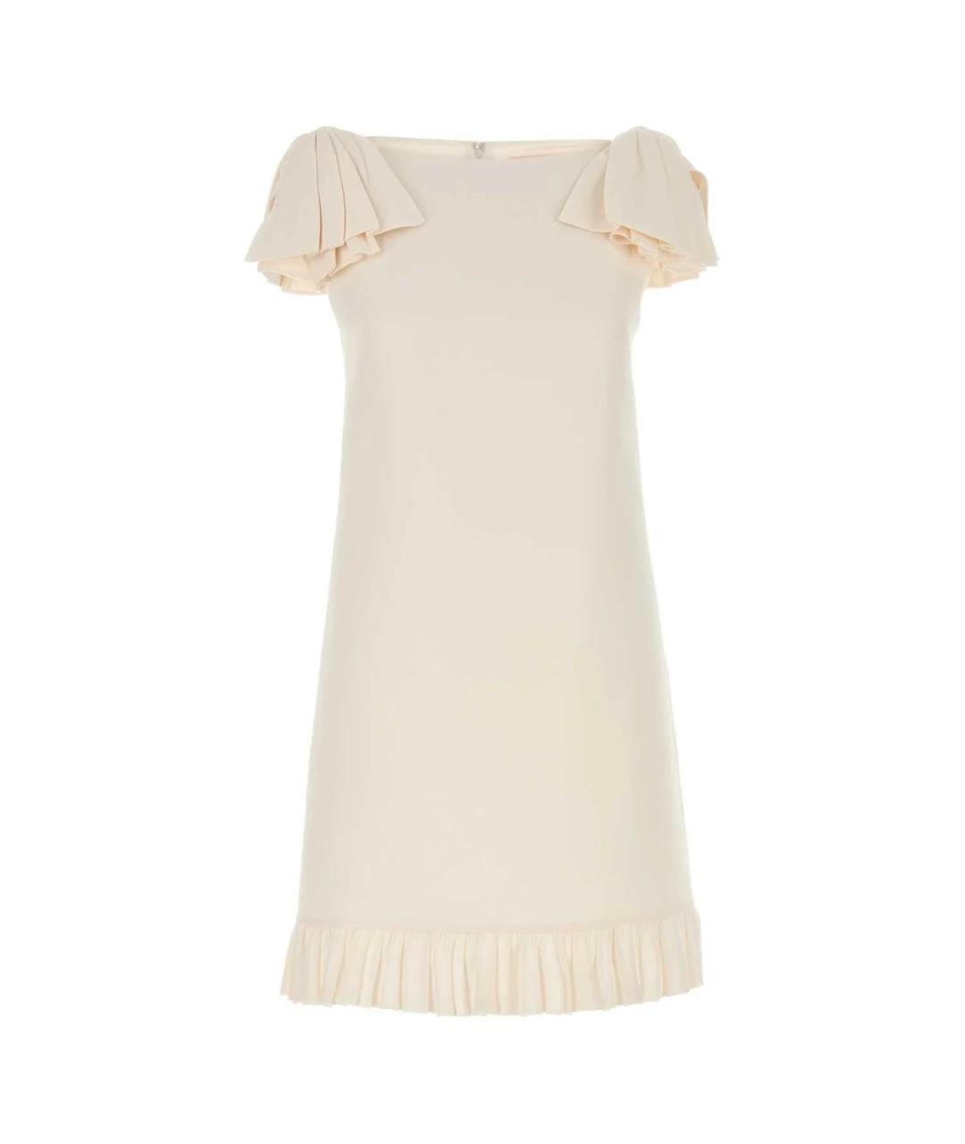 VALENTINO Белое шерстяное повседневное платье, фото 1