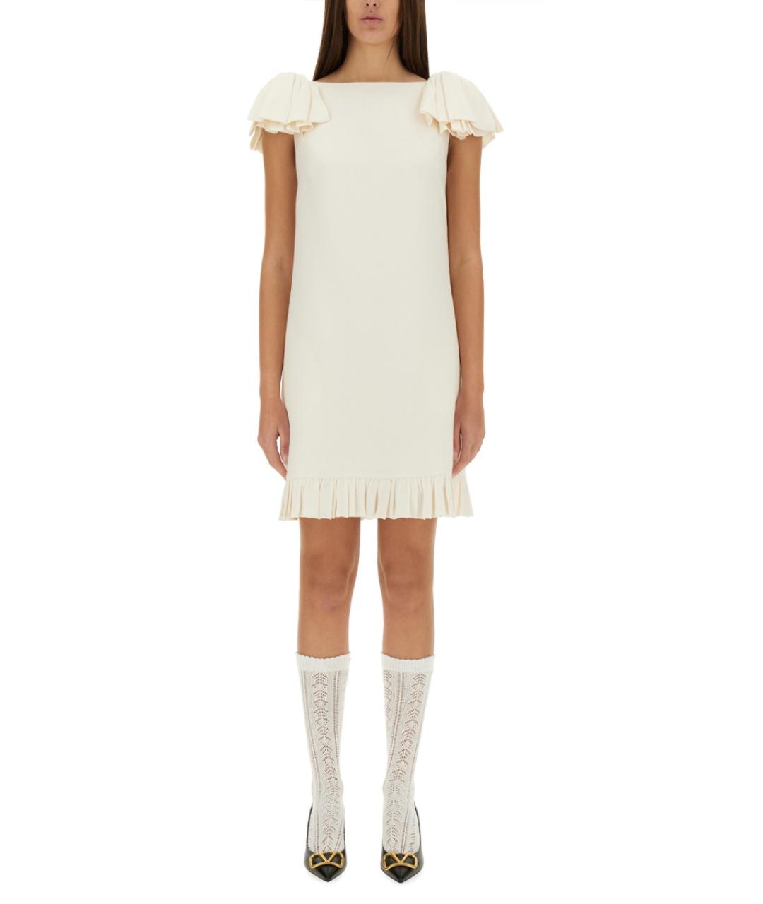 VALENTINO Белое шерстяное повседневное платье, фото 2