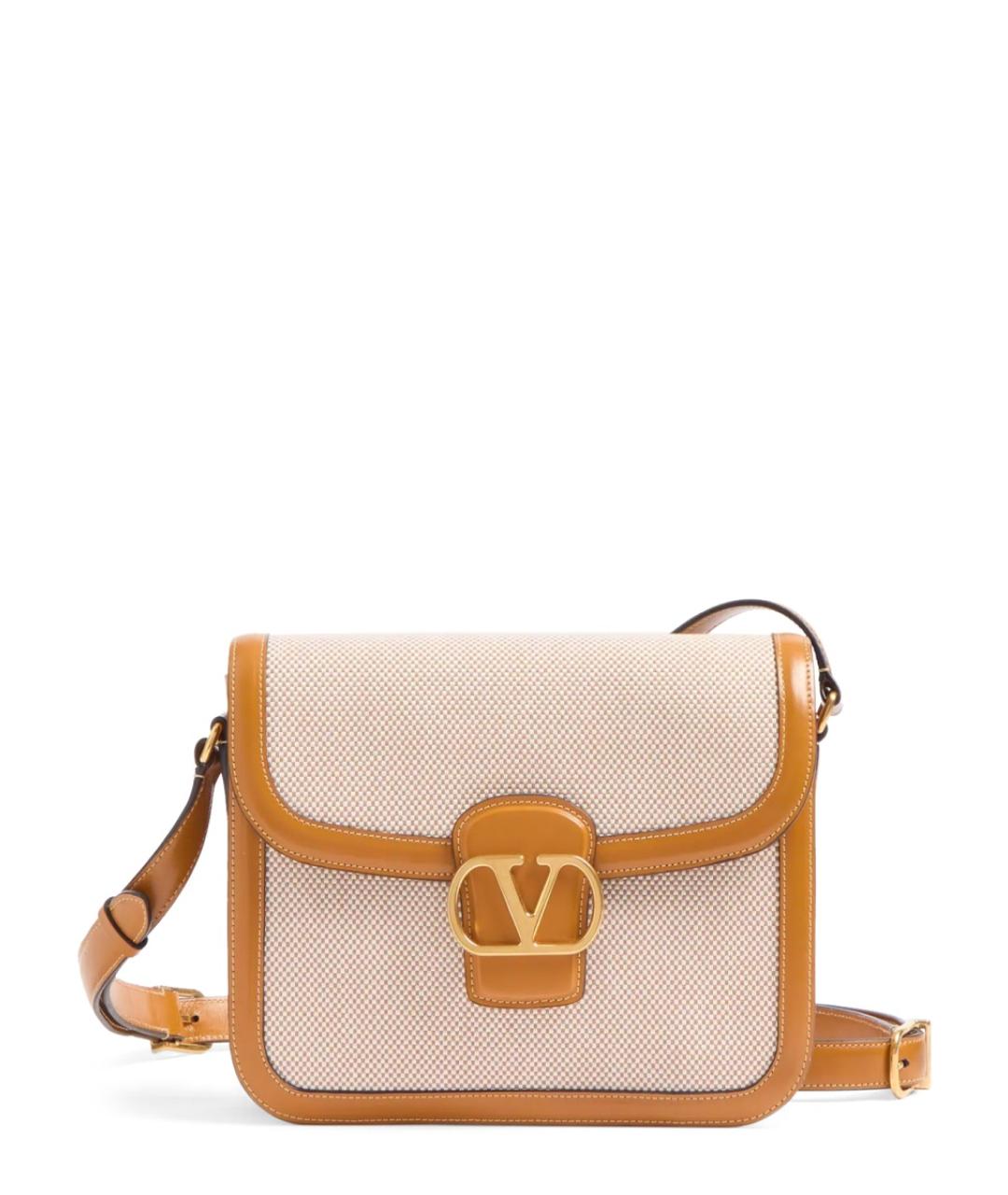 VALENTINO Бежевая жаккардовая сумка через плечо, фото 1
