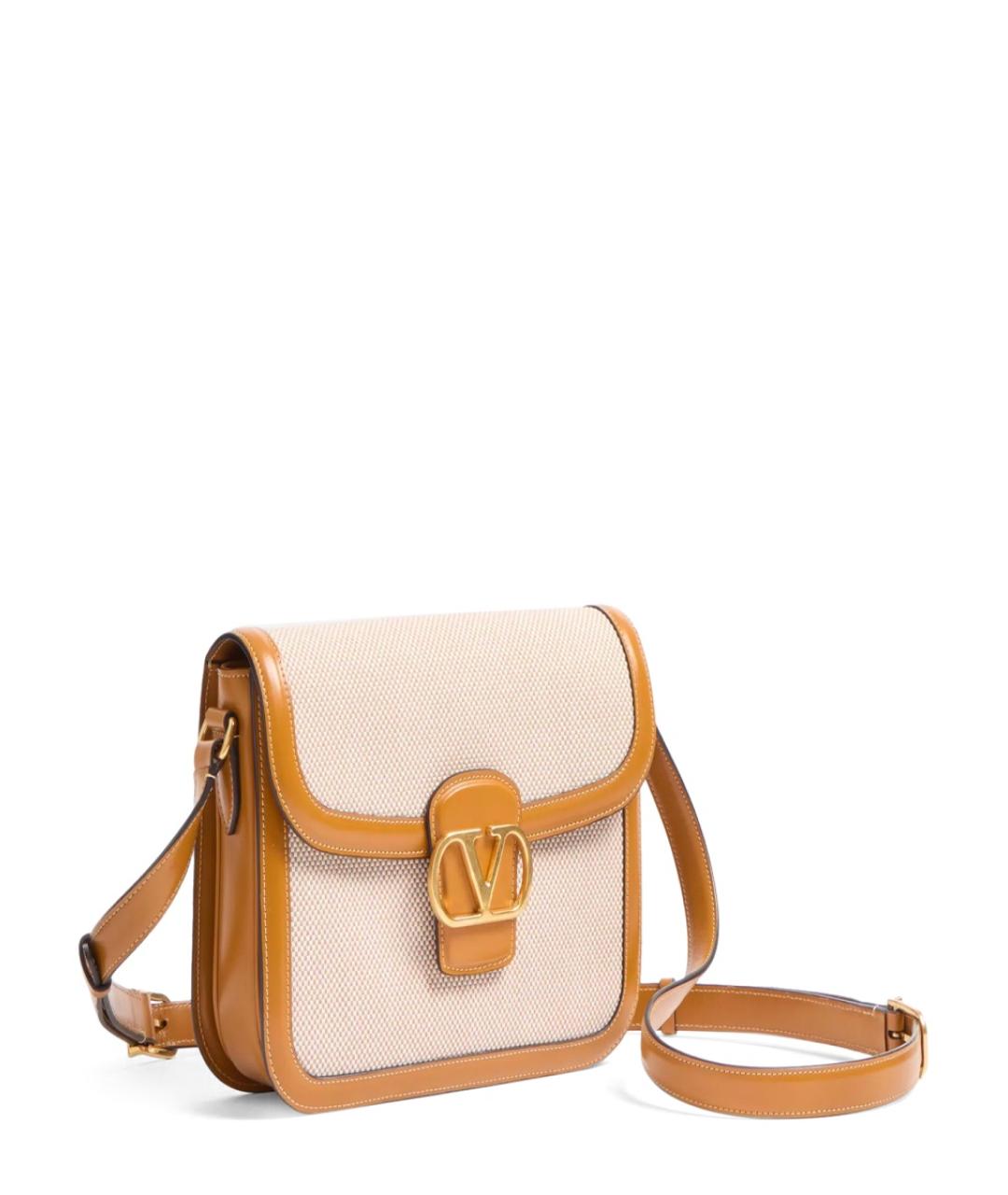VALENTINO Бежевая жаккардовая сумка через плечо, фото 3