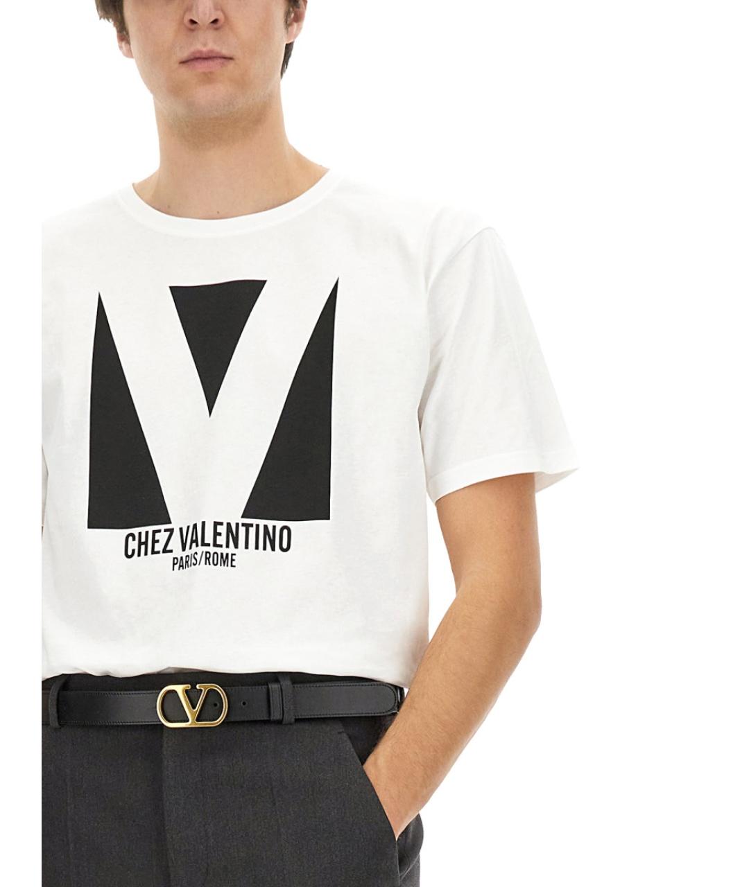 VALENTINO Белая хлопковая футболка, фото 4