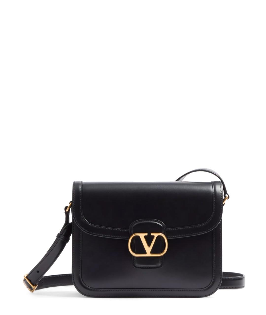 VALENTINO Черная кожаная сумка через плечо, фото 1