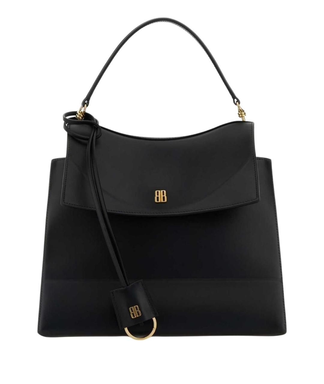 BALENCIAGA Черная кожаная сумка с короткими ручками, фото 1