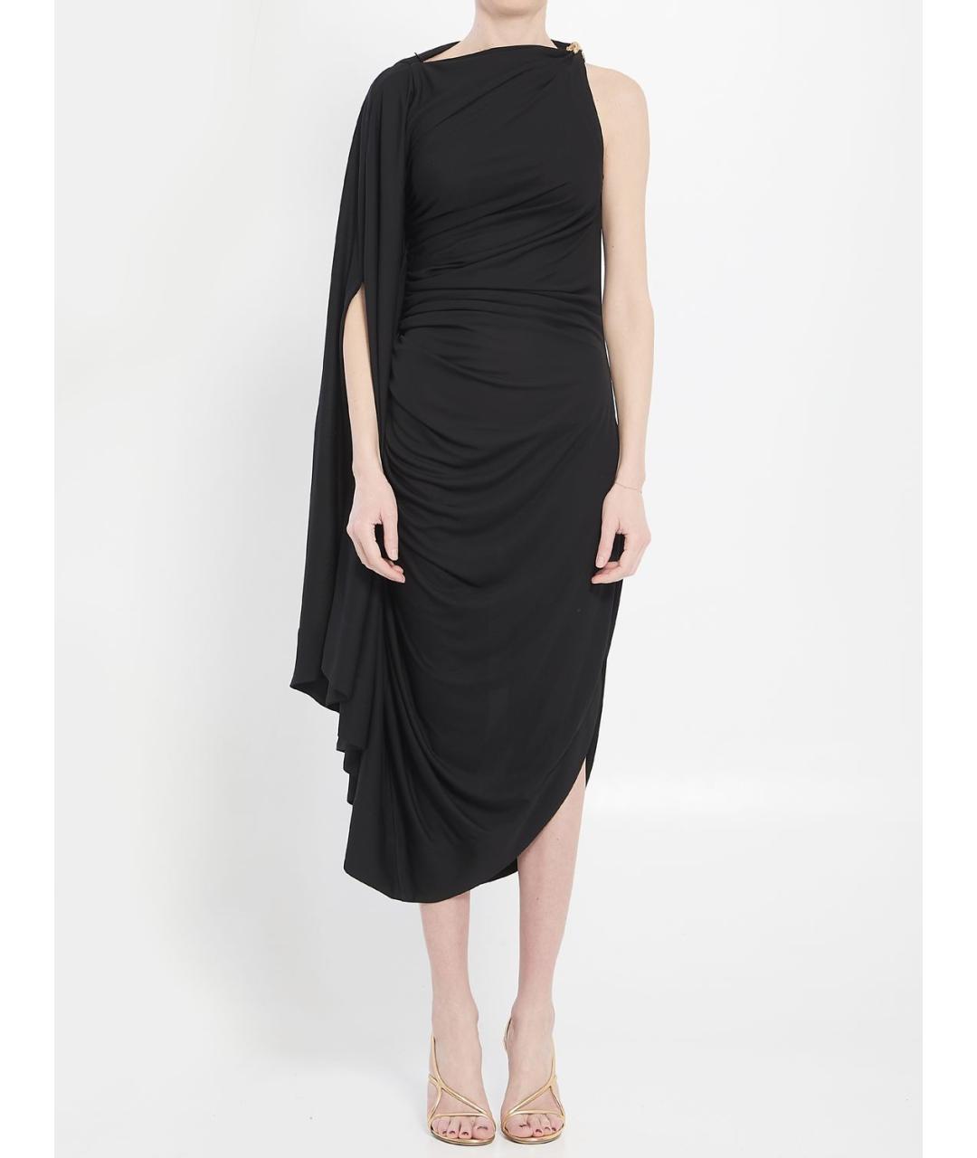 BOTTEGA VENETA Черное вискозное повседневное платье, фото 5