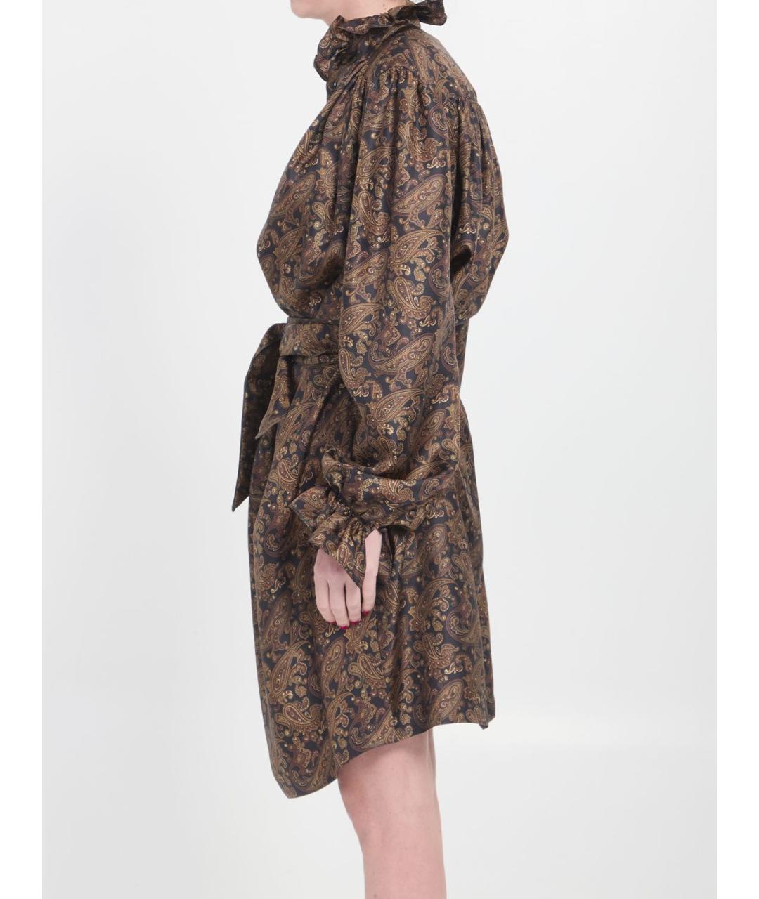 SAINT LAURENT Мульти шелковое повседневное платье, фото 4