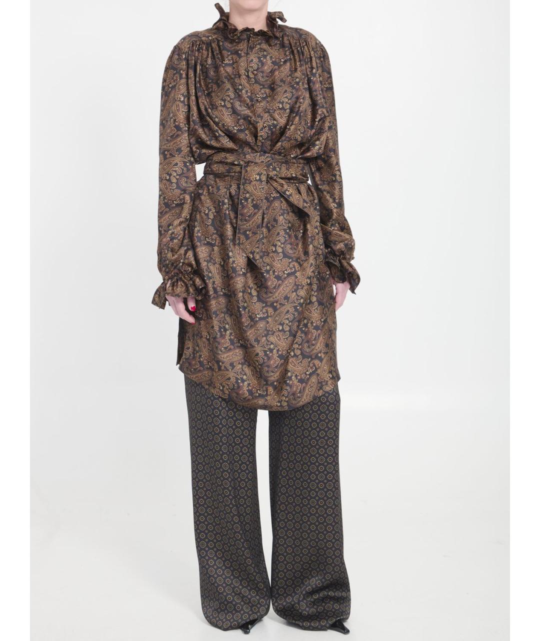 SAINT LAURENT Мульти шелковое повседневное платье, фото 6