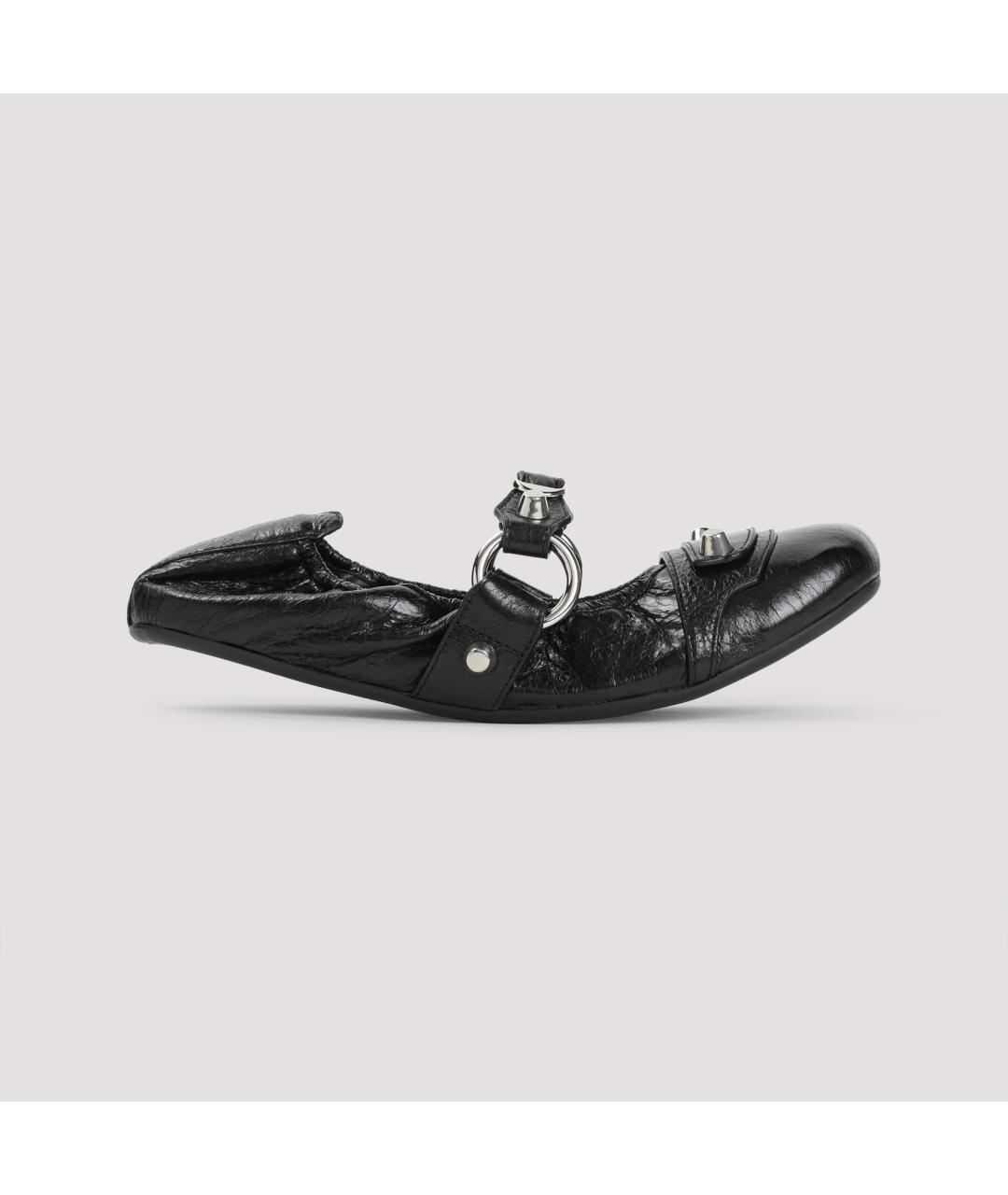 BALENCIAGA Черные кожаные балетки, фото 2
