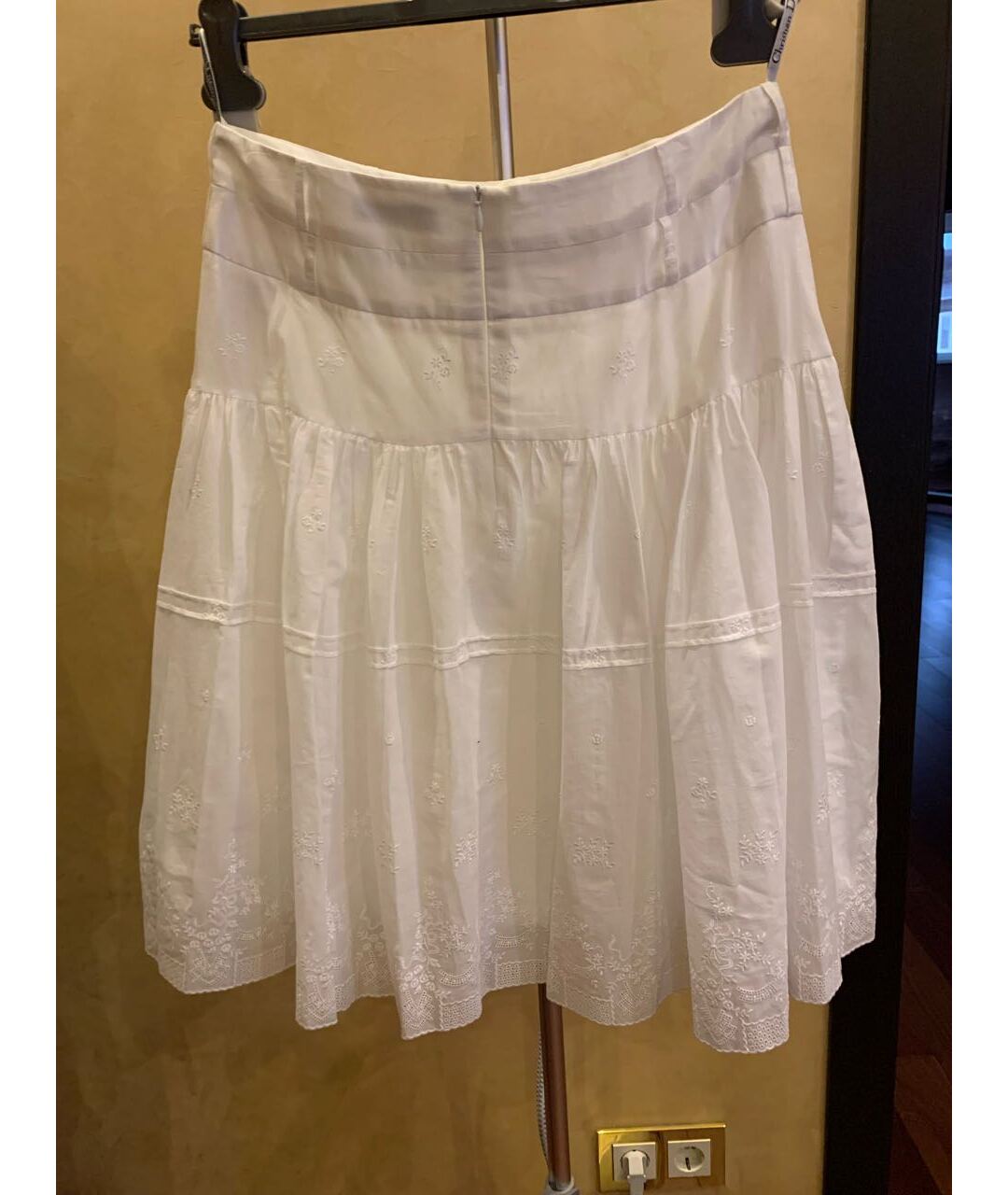 CHRISTIAN DIOR Белая хлопковая юбка мини, фото 2