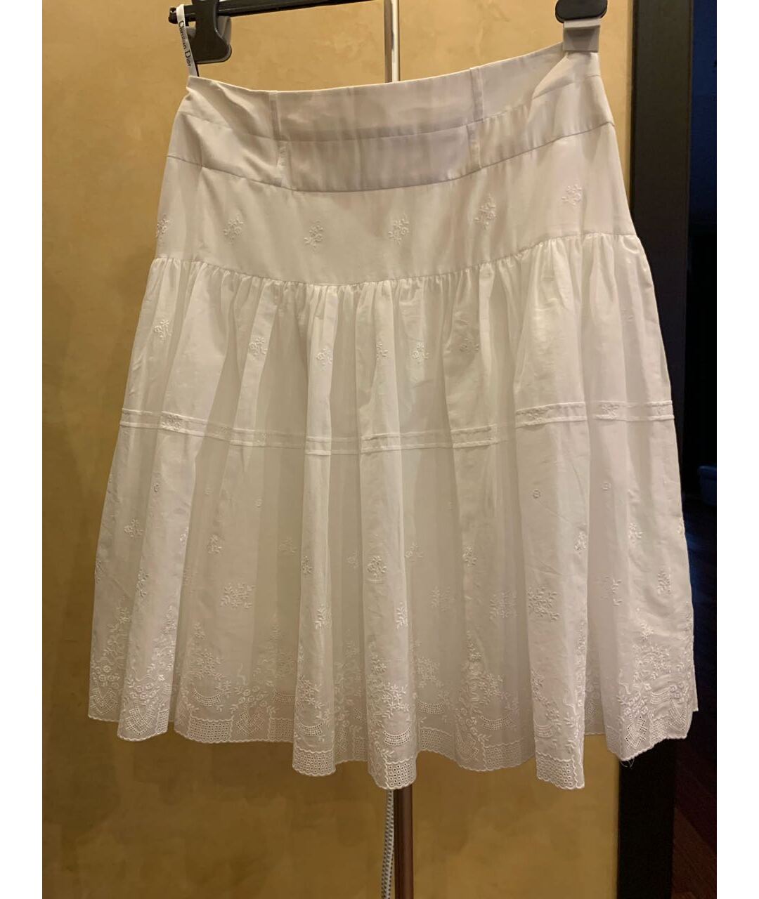 CHRISTIAN DIOR Белая хлопковая юбка мини, фото 9