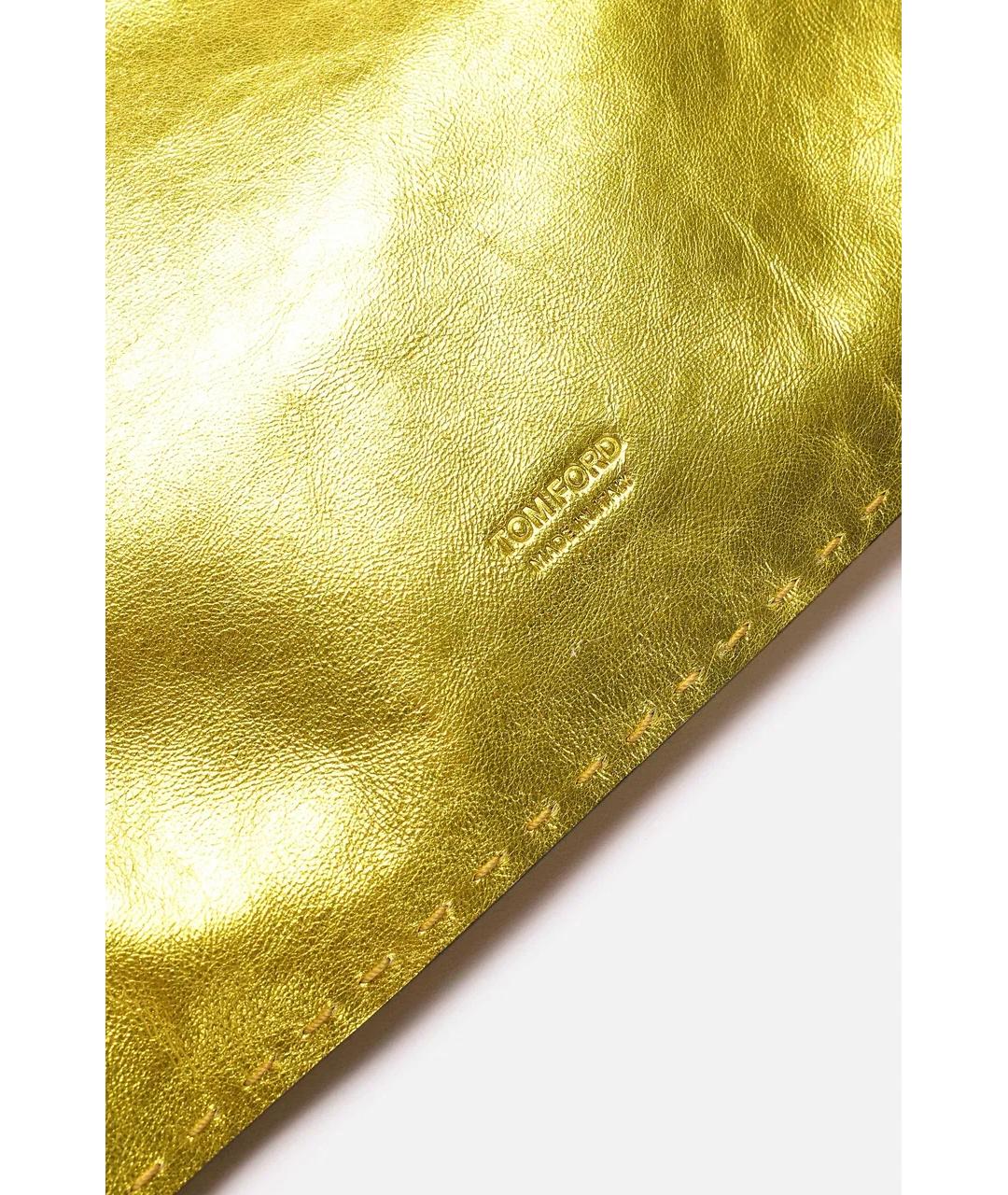 TOM FORD Желтая кожаная сумка тоут, фото 6