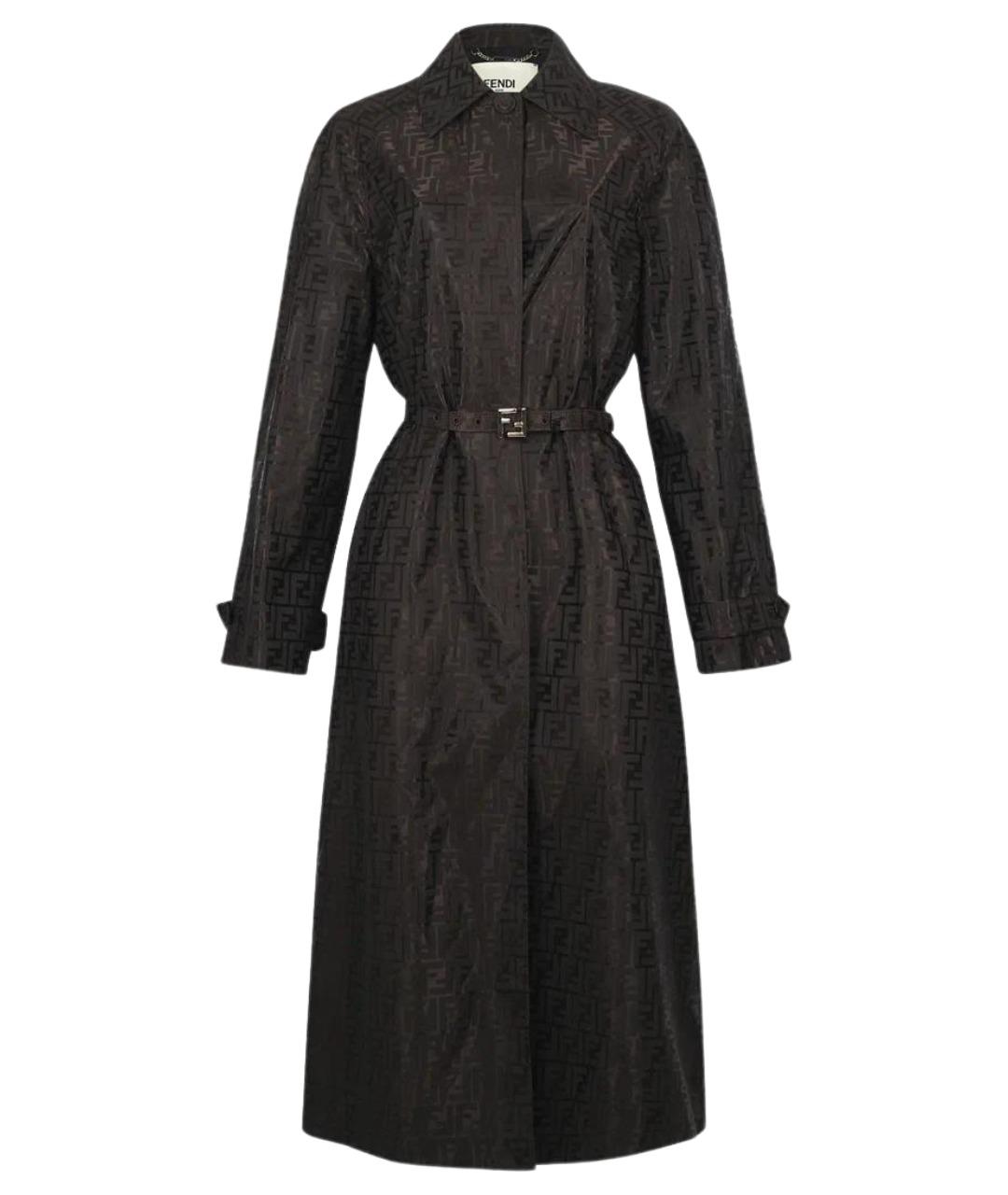 FENDI Коричневый хлопковый тренч/плащ, фото 1