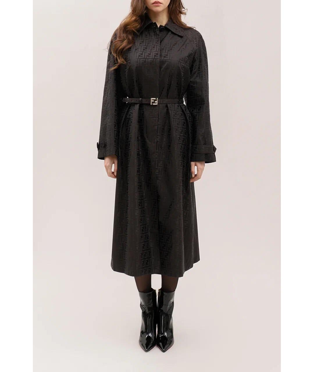 FENDI Коричневый хлопковый тренч/плащ, фото 2