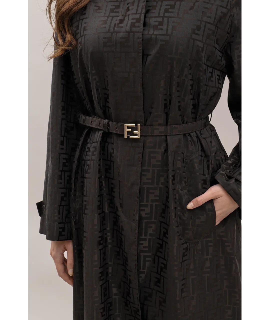 FENDI Коричневый хлопковый тренч/плащ, фото 4