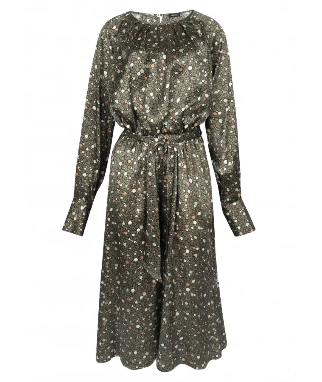 KITON Хаки шелковое повседневное платье, фото 1