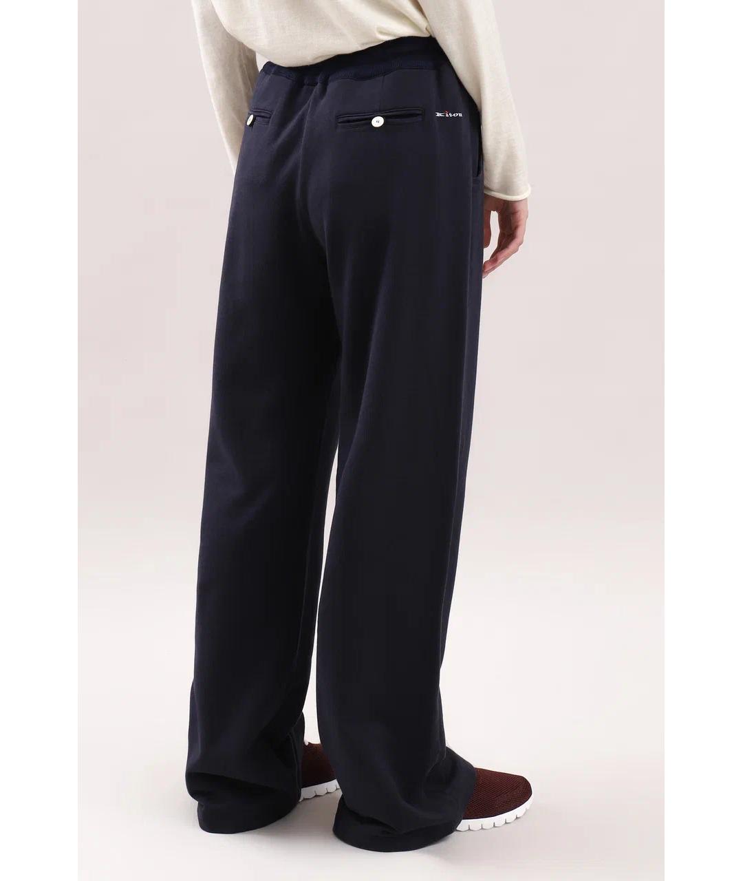 KITON Темно-синие хлопковые спортивные брюки и шорты, фото 5