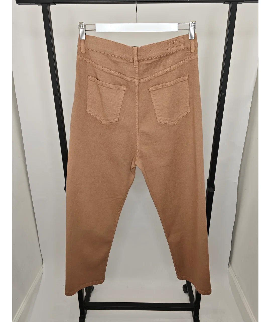 KITON Коричневые хлопковые прямые джинсы, фото 6