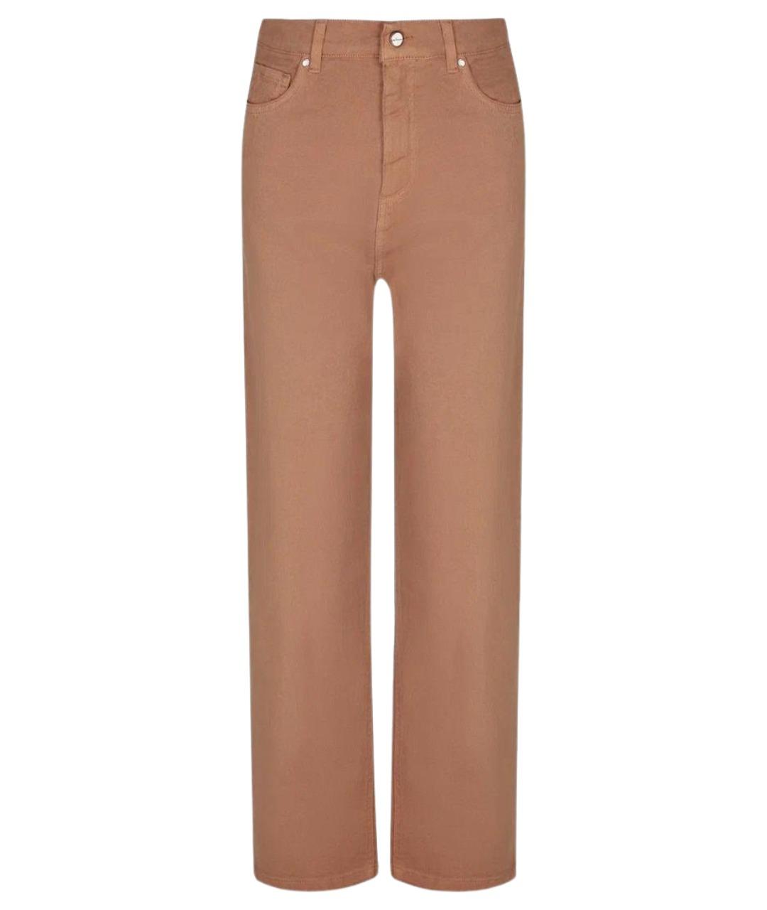 KITON Коричневые хлопковые прямые джинсы, фото 1