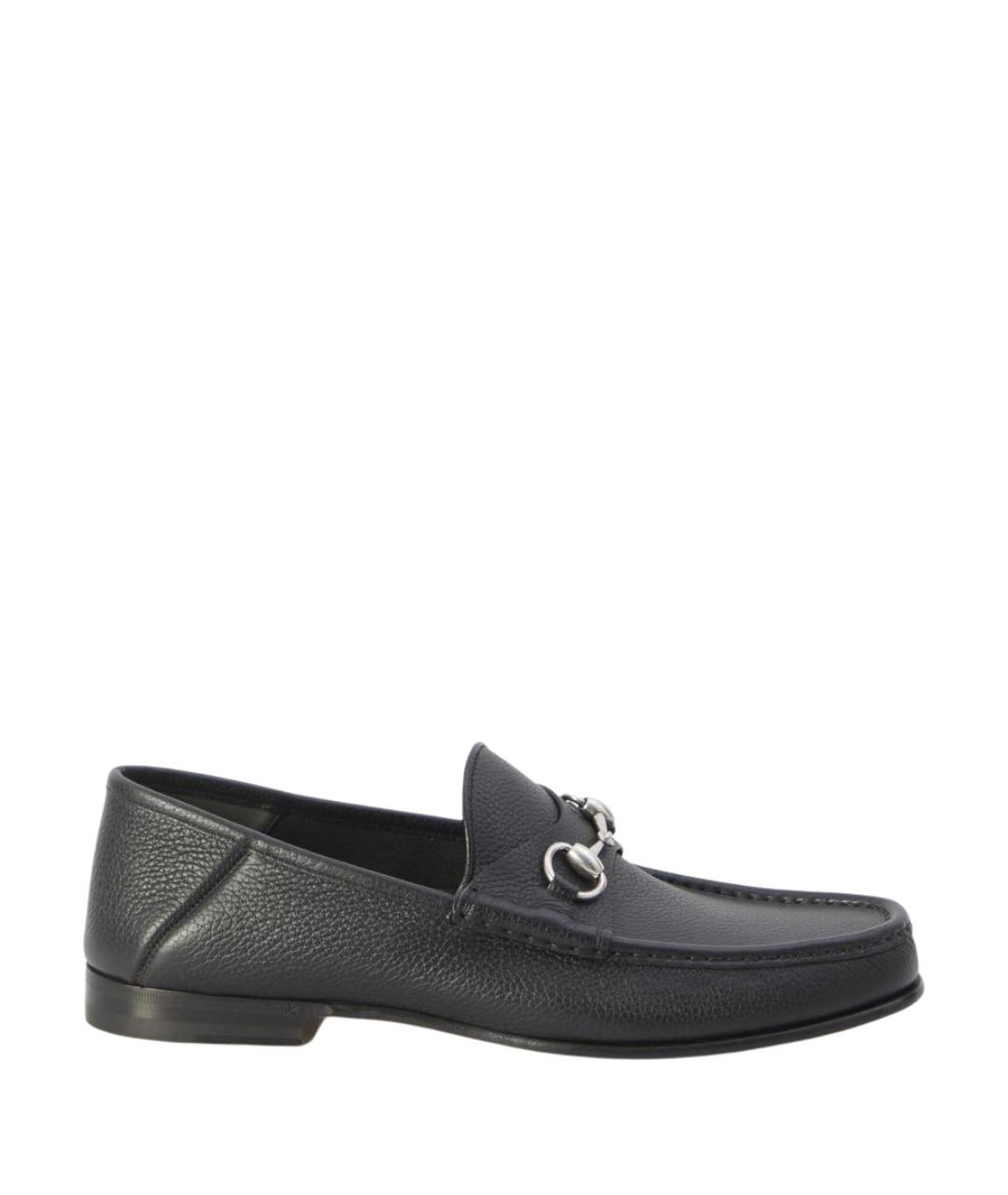 GUCCI Черные кожаные лоферы, фото 1