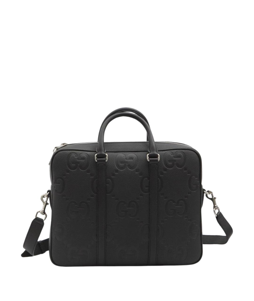 GUCCI Черный кожаный портфель, фото 1