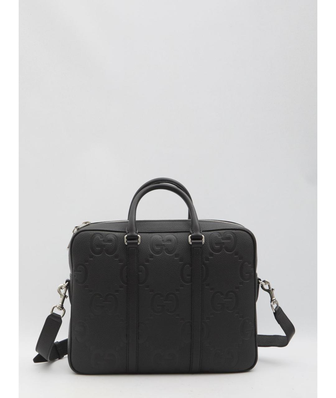 GUCCI Черный кожаный портфель, фото 5