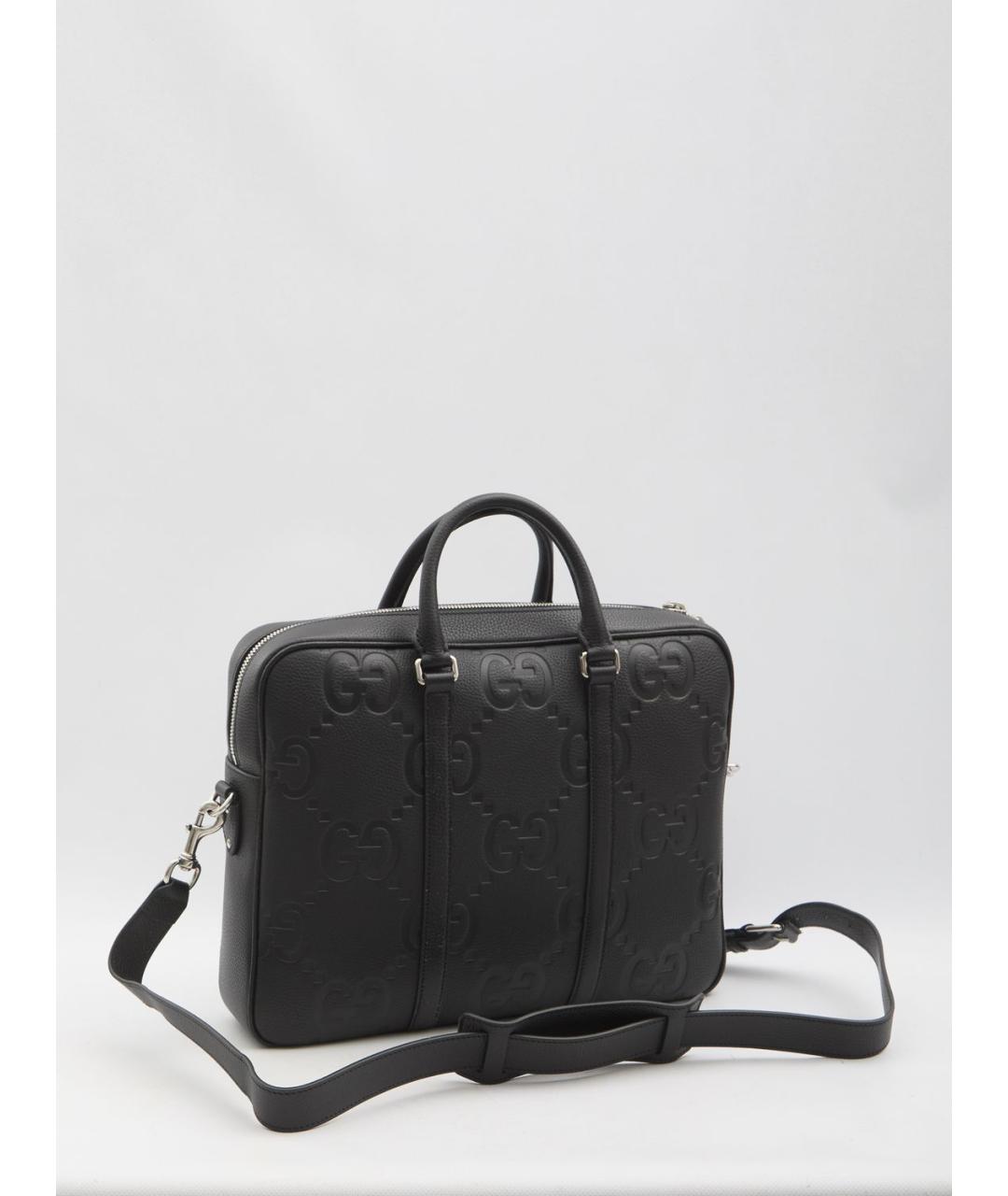 GUCCI Черный кожаный портфель, фото 2