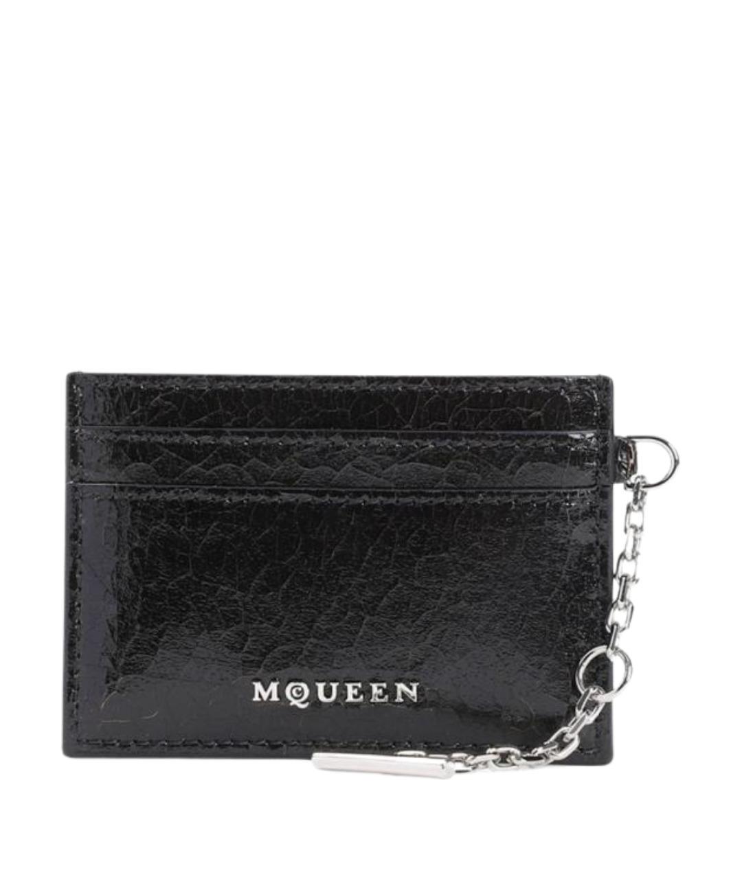 ALEXANDER MCQUEEN Черный кожаный кардхолдер, фото 1