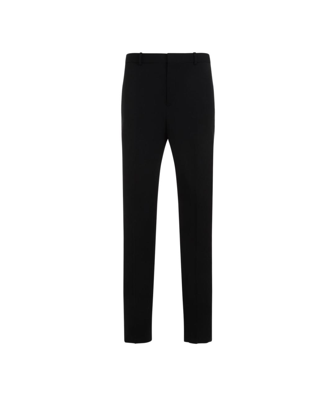 SAINT LAURENT Черные шерстяные повседневные брюки, фото 1