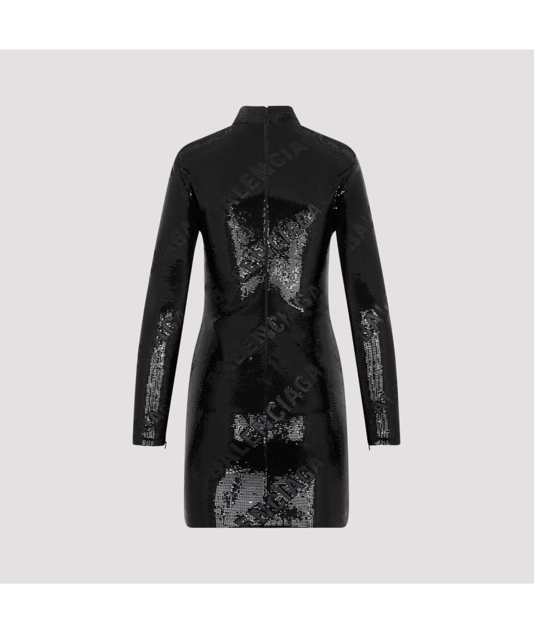 BALENCIAGA Черное полиамидовое коктейльное платье, фото 3