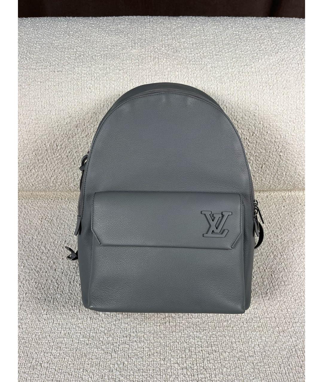 LOUIS VUITTON Серый кожаный рюкзак, фото 9