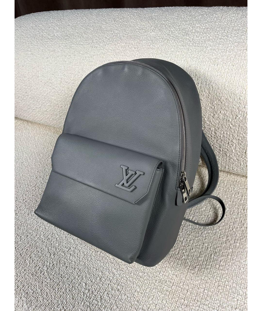 LOUIS VUITTON Серый кожаный рюкзак, фото 5