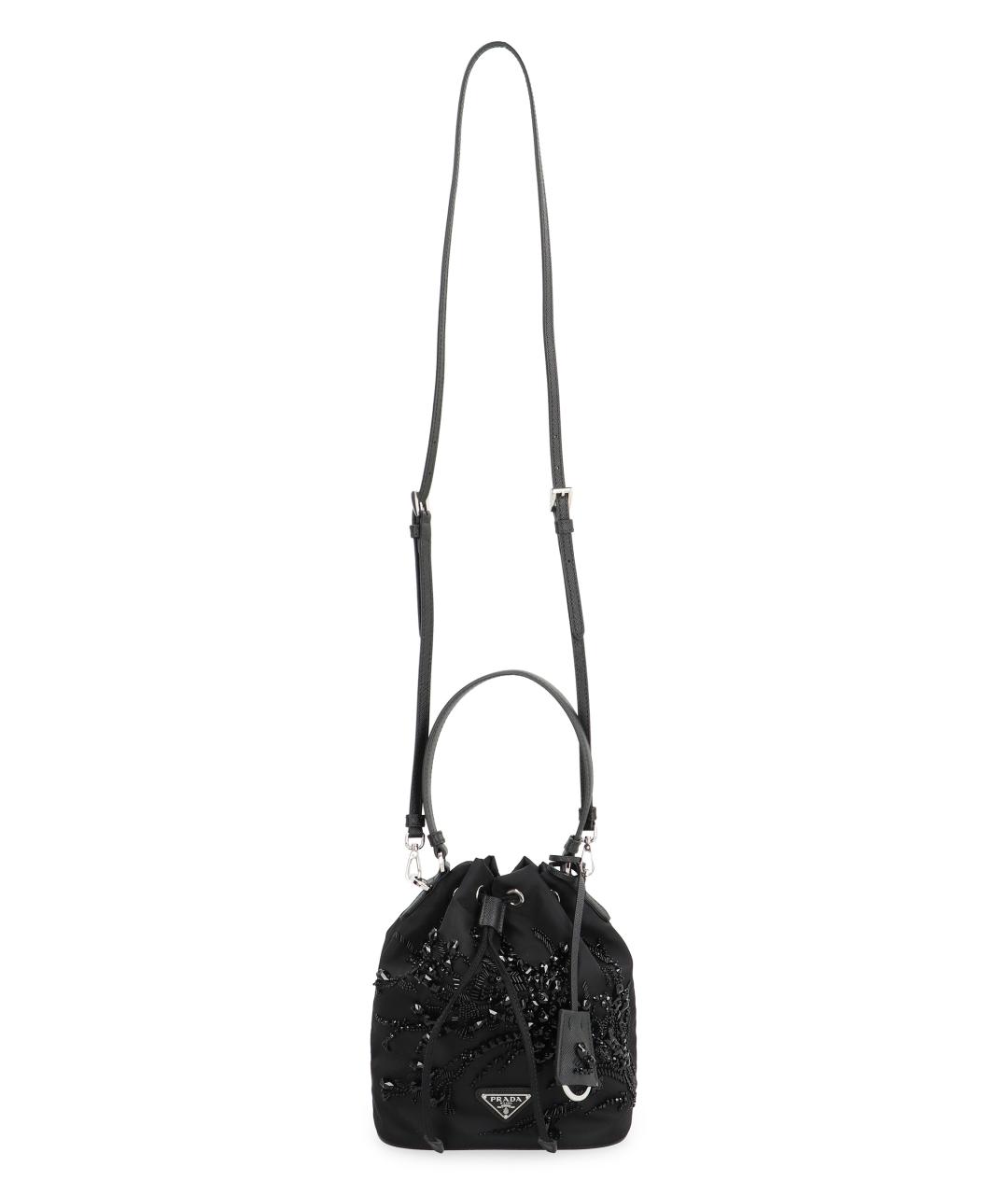 PRADA Черная тканевая сумка тоут, фото 5