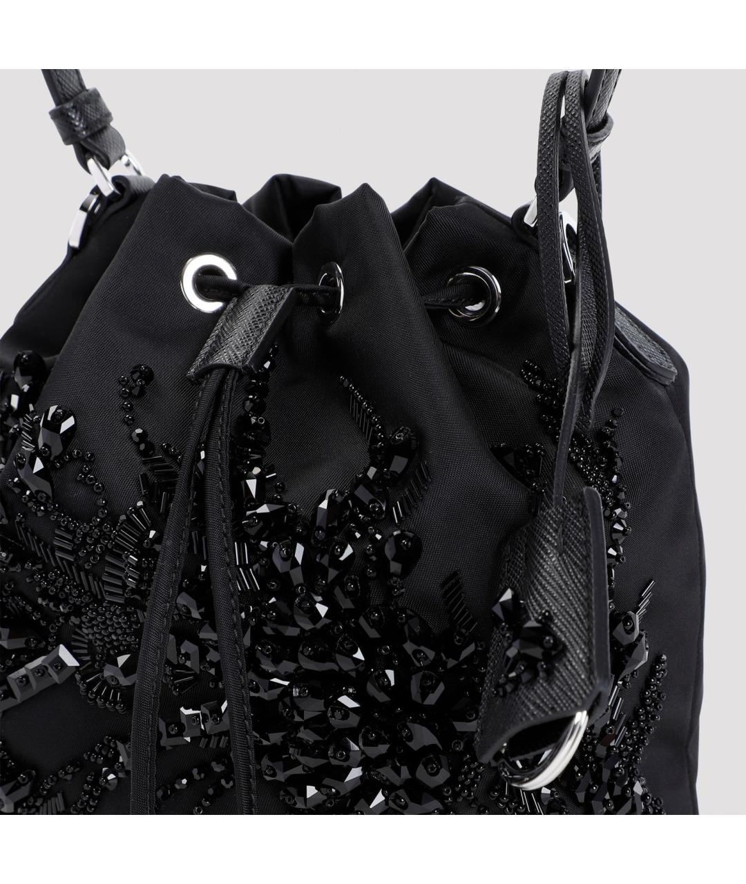 PRADA Черная тканевая сумка тоут, фото 4