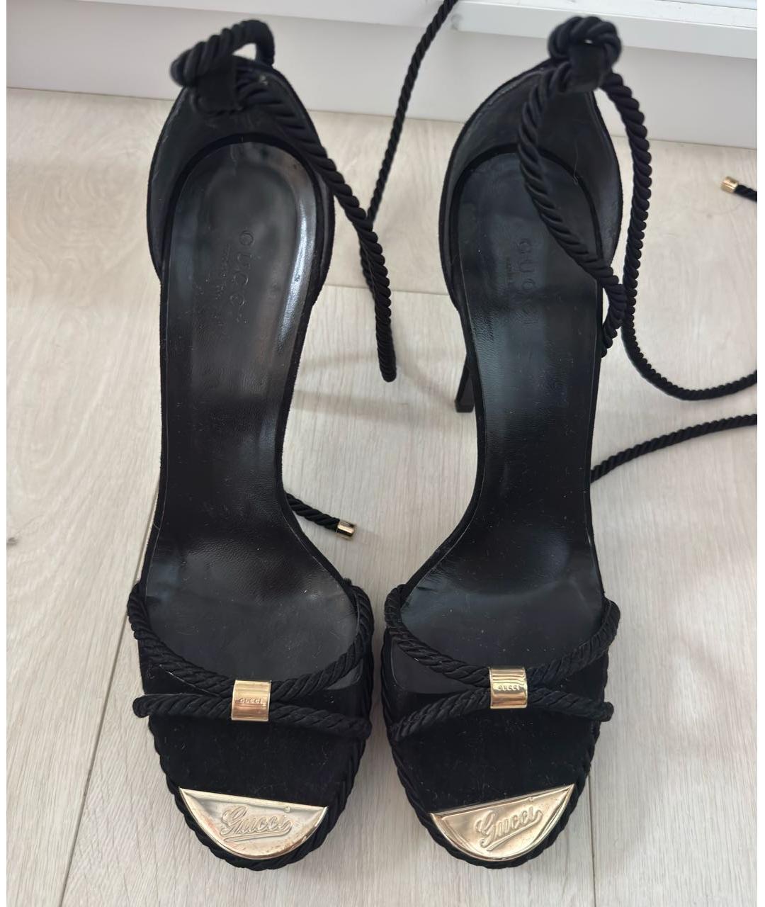 GUCCI Черные босоножки, фото 2