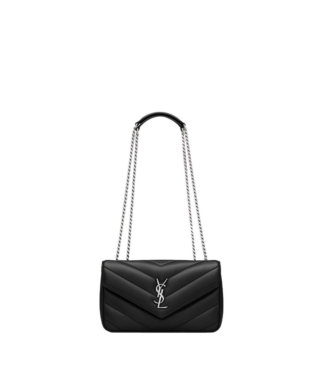 SAINT LAURENT Черная кожаная сумка через плечо, фото 1