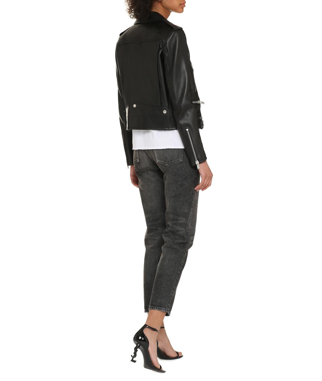 SAINT LAURENT Черная кожаная куртка, фото 4