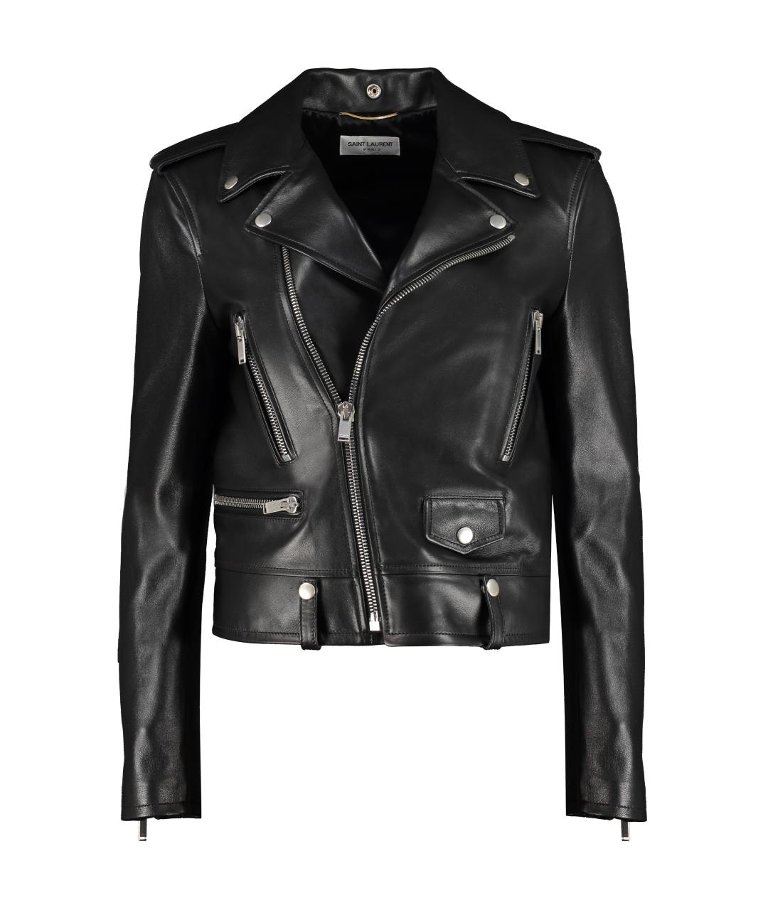 SAINT LAURENT Черная кожаная куртка, фото 1