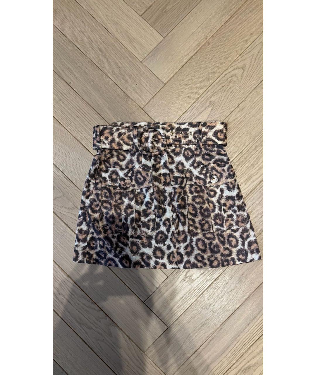 ZIMMERMANN Коричневая льняная юбка мини, фото 6