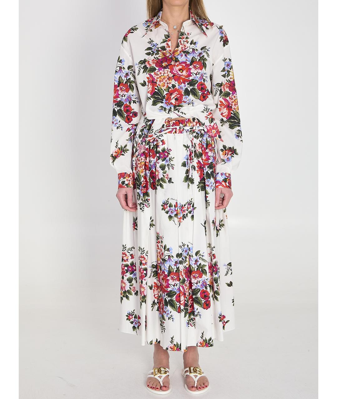 DOLCE&GABBANA Мульти хлопковая юбка миди, фото 4