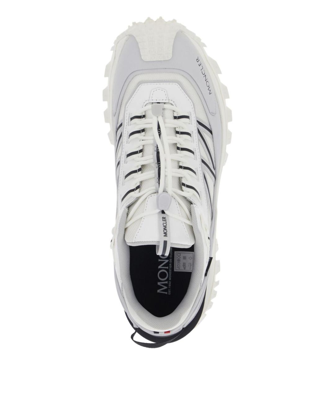 MONCLER Белые синтетические низкие кроссовки / кеды, фото 3